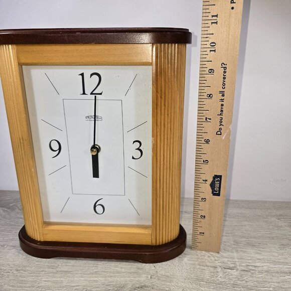 Springfield Clock Art Deco All Wood Contemporary Large Face Desk Mantle Shelf - Picture 9 of 10